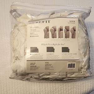 Surefit sofa slipcover in white